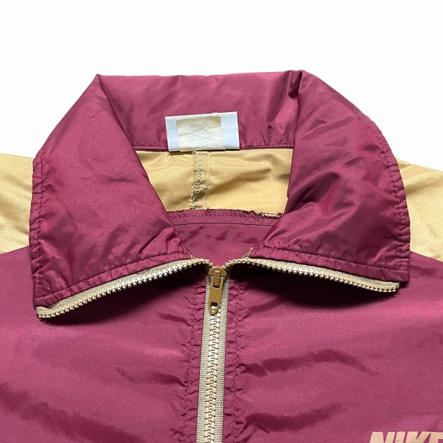 希少 ナイキ ゴルフ ジャンパー ジャケット　フジカラー フジフィルム 刺繍 NIKE P/O NYLON JACKET 70S 「オレンジタグ、バーガンディ