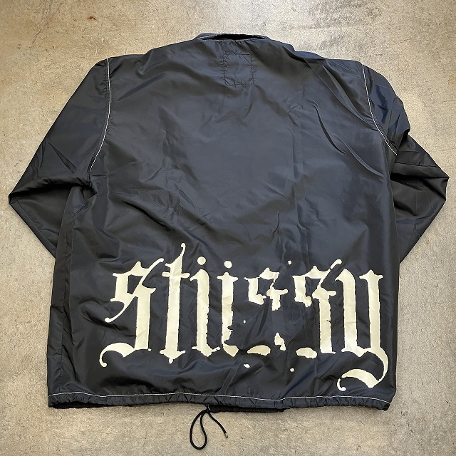 STUSSY BURLY GEAR COACH JACKET ~1990'S OLD XL BLACK｜SAFARI