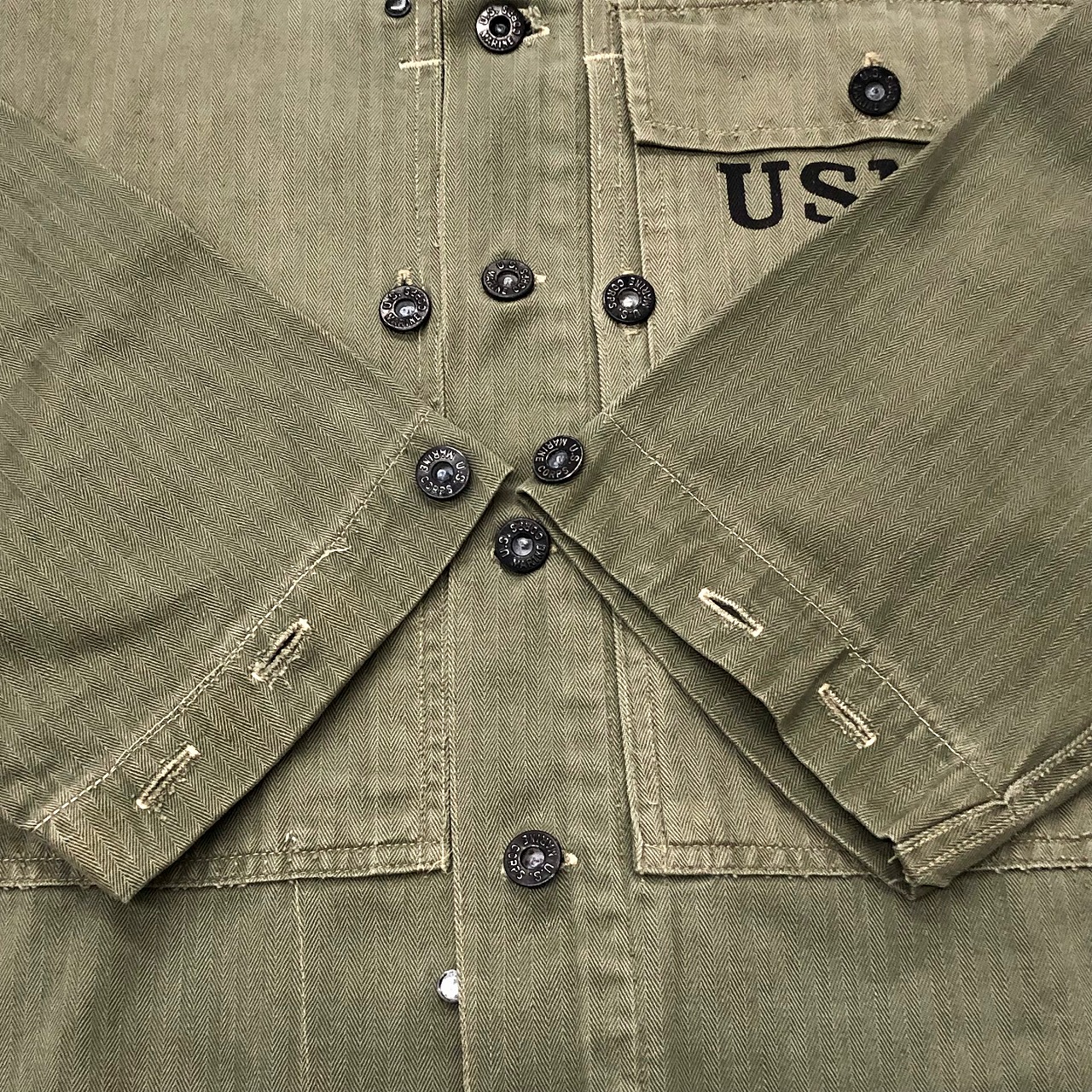 US MARINE CORPS P-44 HBT JACKET 40S 「生地違いツートン」｜SAFARI