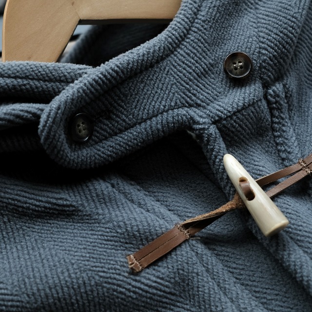 80-90s GLOVERALL KINGSTON HBT DUFFLE COAT BIG SIZE / BLUE GRAY