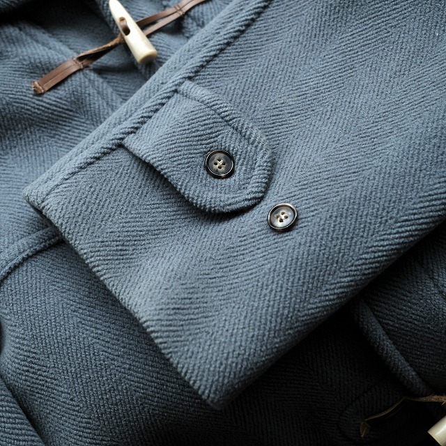 80-90s GLOVERALL KINGSTON HBT DUFFLE COAT BIG SIZE / BLUE GRAY