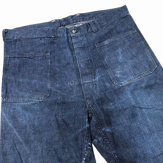 US NAVY DENIM TROUSERS 30S 「サイド巻き仕様、 実寸W39」｜SAFARI サファリ｜高円寺 吉祥寺  VINTAGE、IMPORTBRANDの買取・委託販売専門ショップ