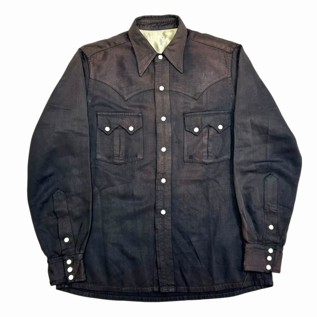 vintage セーラーカットソー 50s フェード グランジ 1950'S VINTAGE WESTERN SHIRT 「フェードブラック」|SAFARI