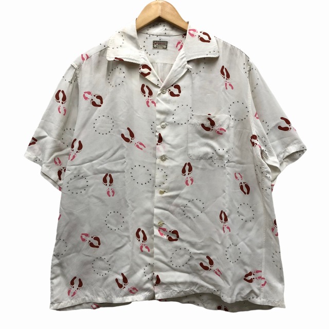 McGREGOR RAYON SHIRT 60S 「フットプリント、ホワイト、L」｜SAFARI