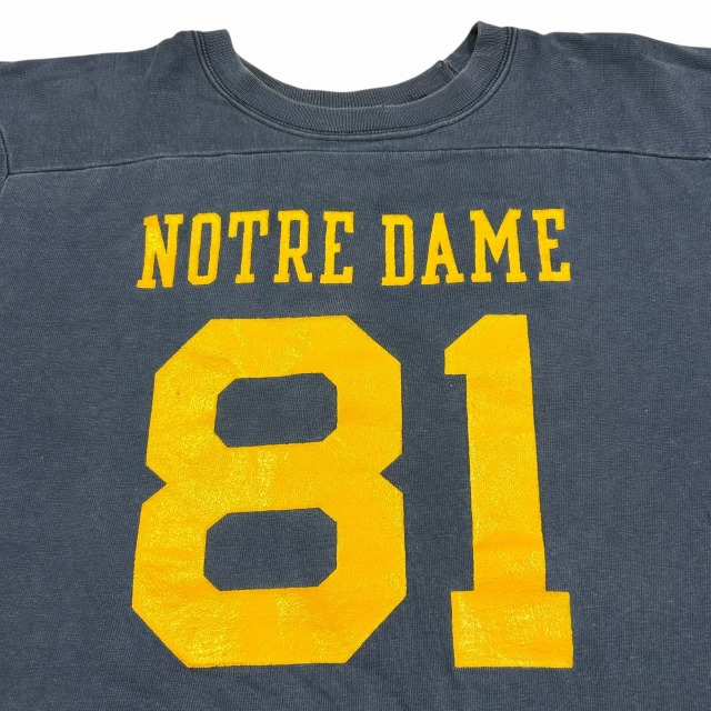 CHAMPION FOOTBALL TEE 80S 「紺×黄、NOTRE DAME 81、L
