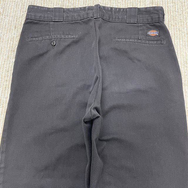 DICKIES COTTON PANT 90S 「圧着タグ、拡張ウエスト、ブラック、実寸