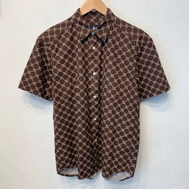 STUSSY MONOGRAM S/S SHIRT 1990'Ｓ OLD｜SAFARI サファリ｜高円寺 