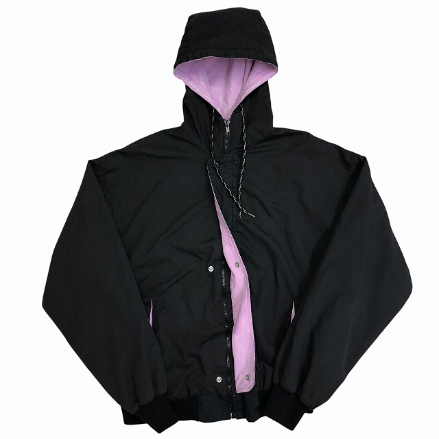KING LOUIE FOODED JACKET 80S 「ブラック×ピンク、SIZE XL