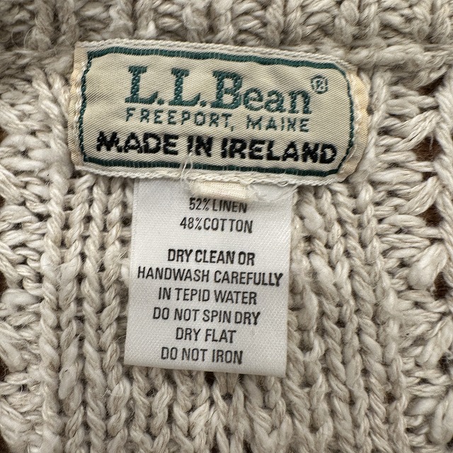 80S LL BEAN COTTON/LINEN SWEATER 「SIZE L、WHITE」｜SAFARI