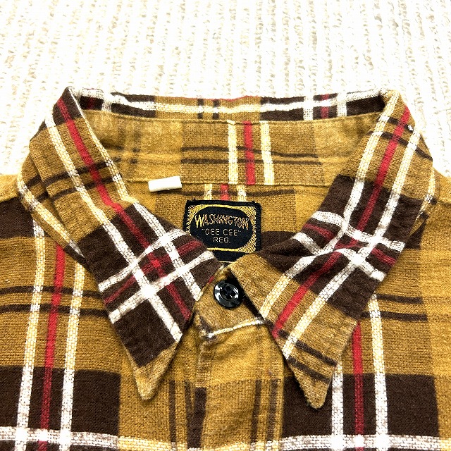 WASHINGTON DEE CEE PRINT NEL SHIRT 60S 「好配色チェック、サイズXL