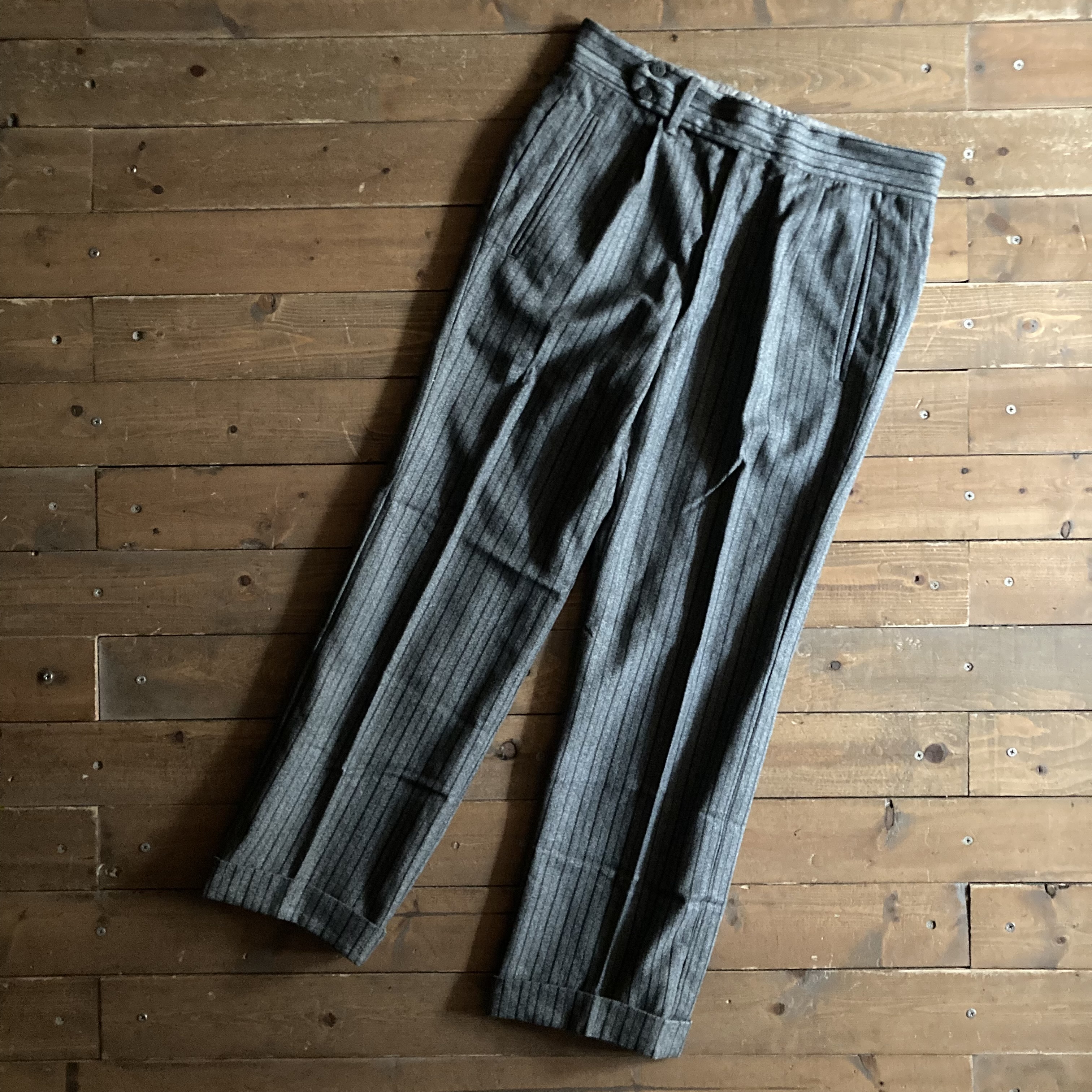 50's Vintage Stripe Slacks ウール混-