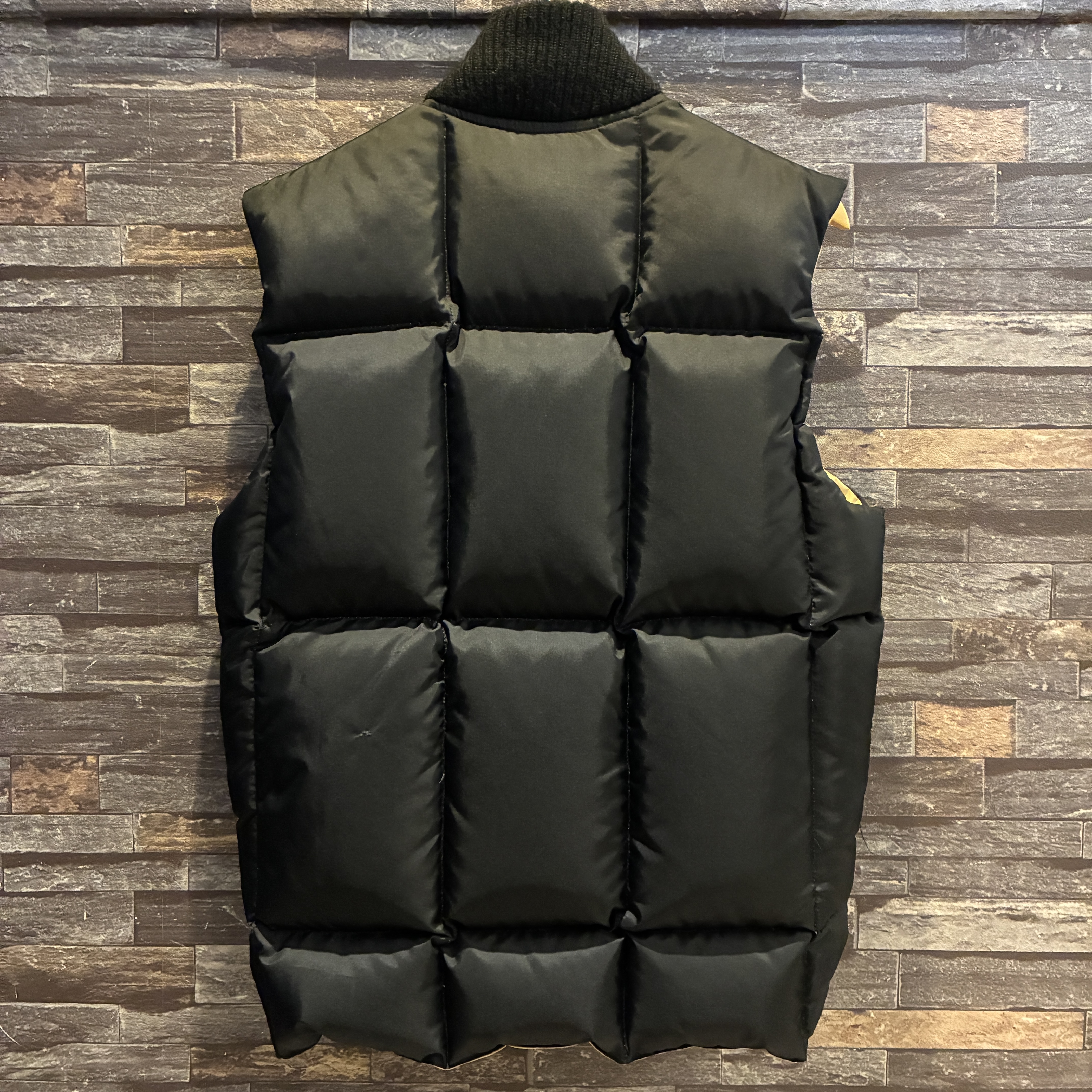 POLO WESTERN QUILTING DOWN VEST BLACK 1970'S OLD｜SAFARI