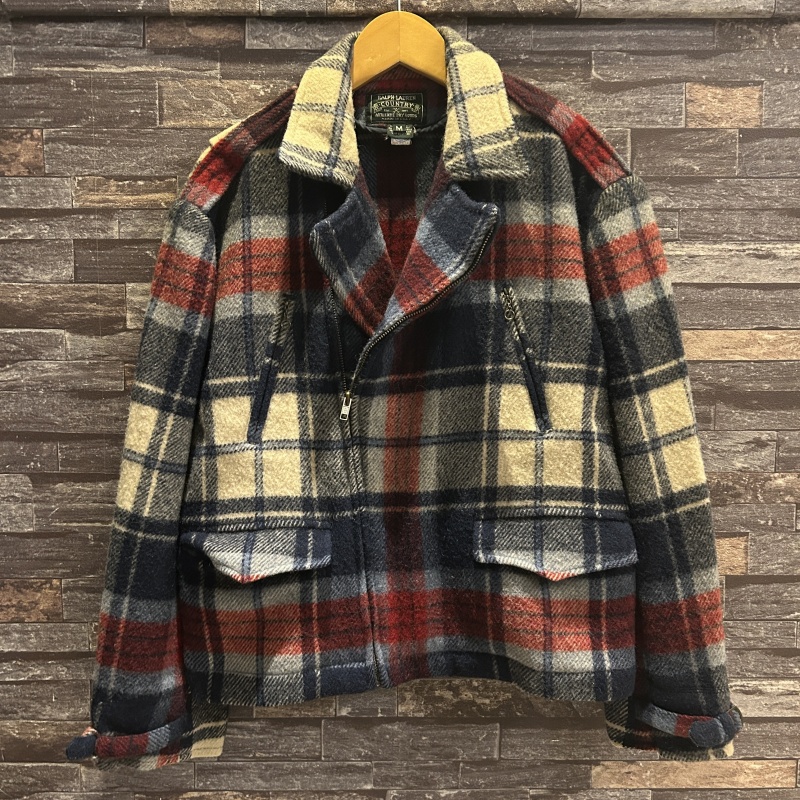 Ralph Lauren wool JK チェック　L RALPH LAUREN COUNTRY WOOL CHECK SPORT JACKET 1980'S OLD USA