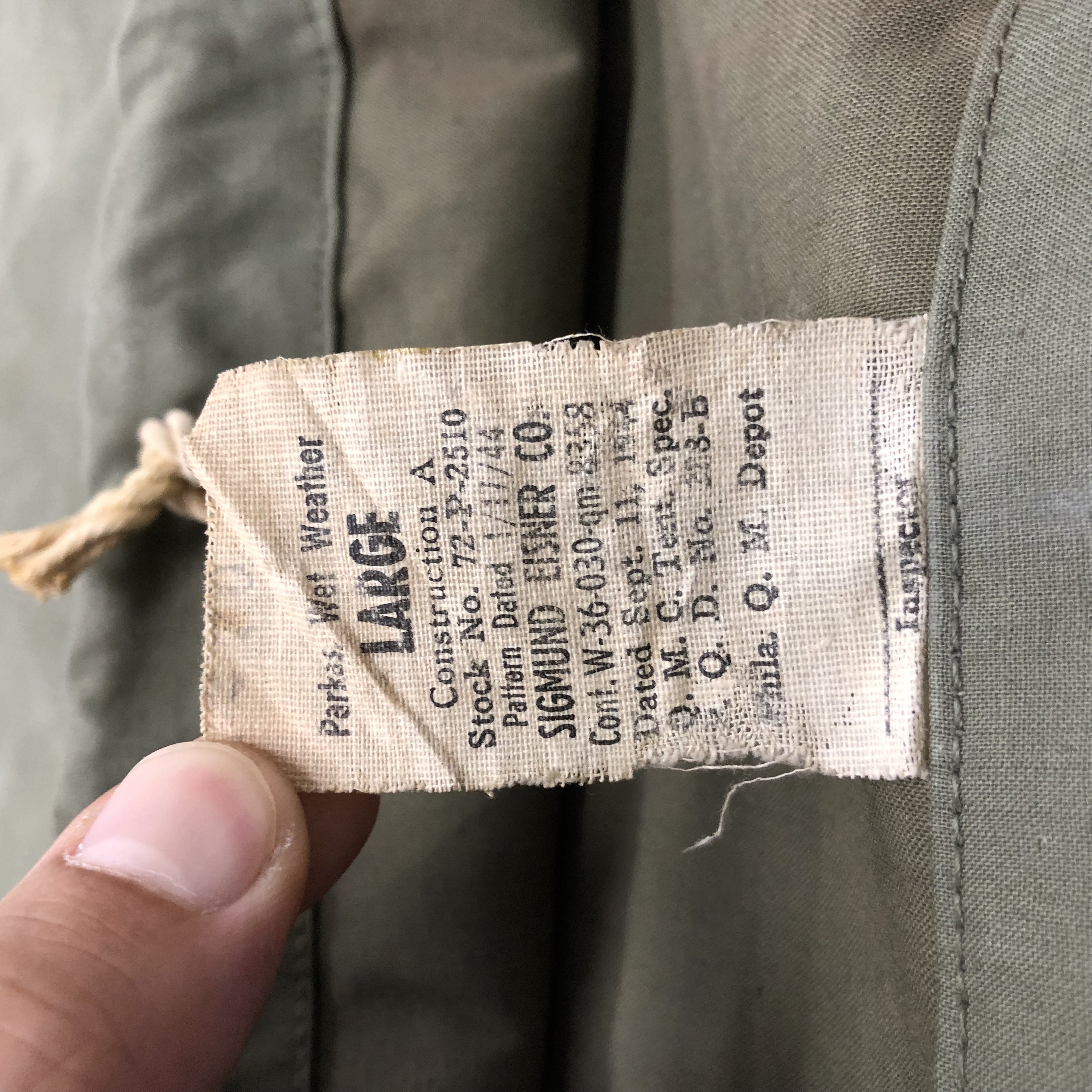 US NAVY DECK RAIN PARKA 40S 「初期型、 フックタイプ、サイズＬ