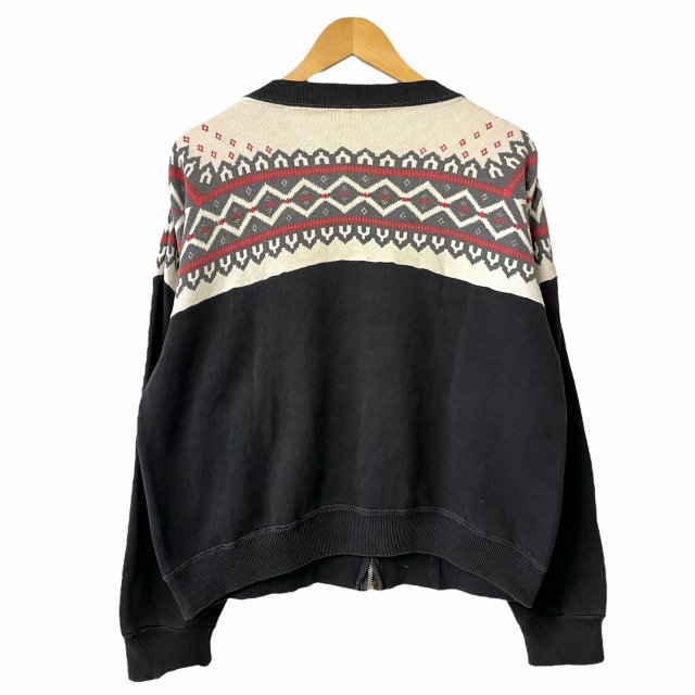 1950'S VINTAGE F/Z SWEAT SHIRT 「雪柄、ブラック」｜SAFARI