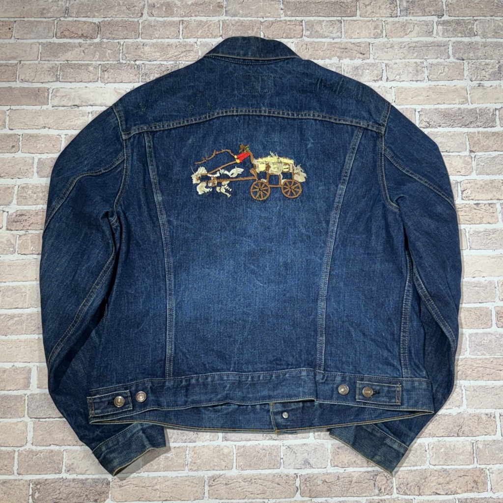 Levi's 70505 size40程度　ヒッピー刺繍 LEVI'S 70505 DENIM JACKET 70S 「濃紺、サイズ46、バック刺繍
