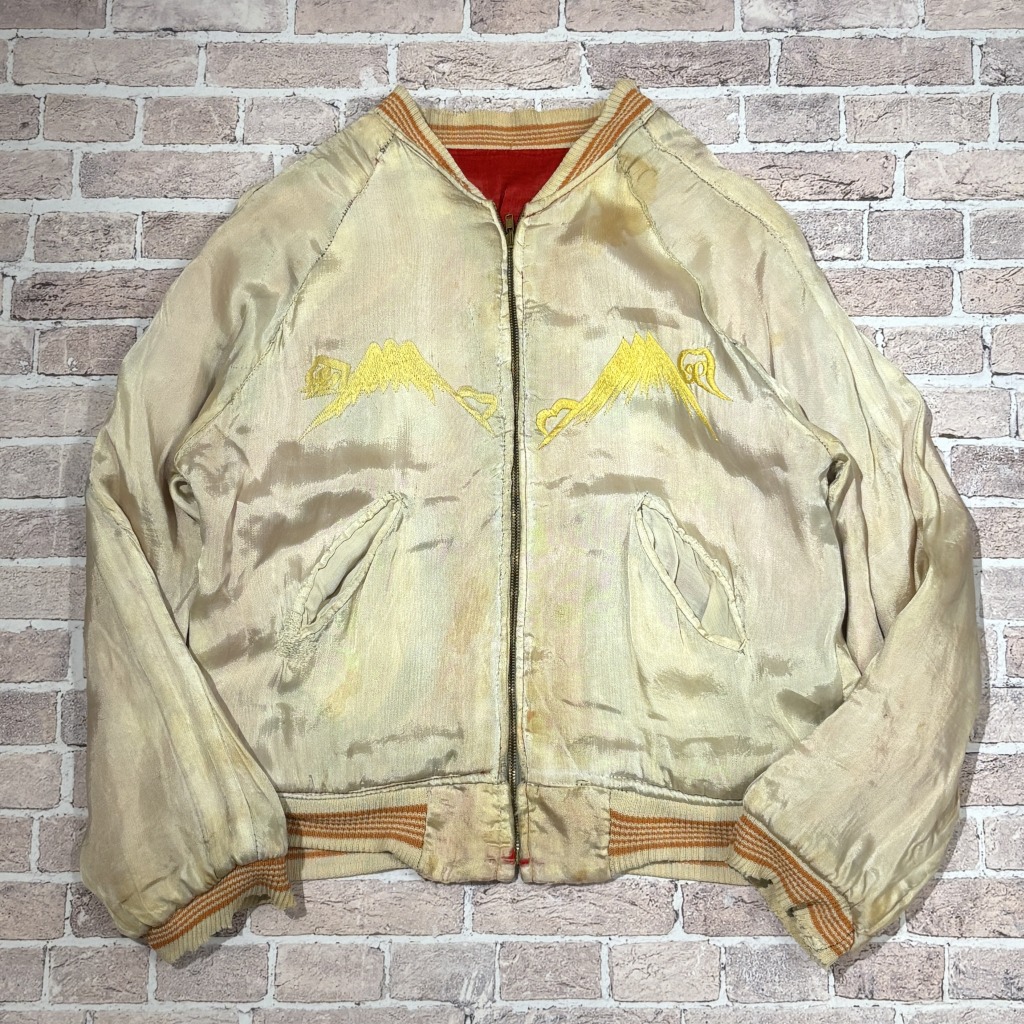 しま　50s souvenir jacket オリジナル虎　鷹　別珍 楽天市場】50s ビンテージ ☆ JAPAN 虎 鷹 富士山 刺繍 中綿入り