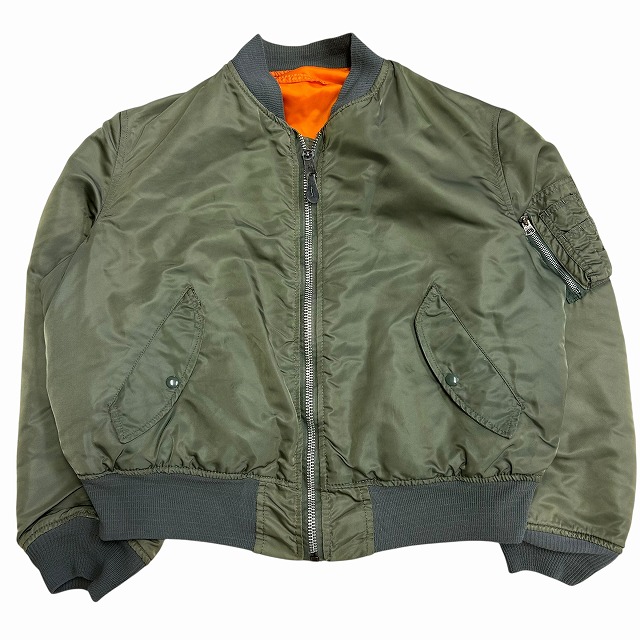 美品 Alpha 80s ma-1 シルバー 三本タグ M ALPHA INDUSTRIES 米国製 80s 初期 MA-1 三本タグ 民間 フライト