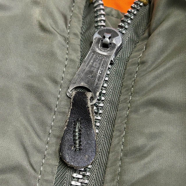 ALPHA MA-1 JACKET 80S 「アルミジップ、サイズ L、USA製