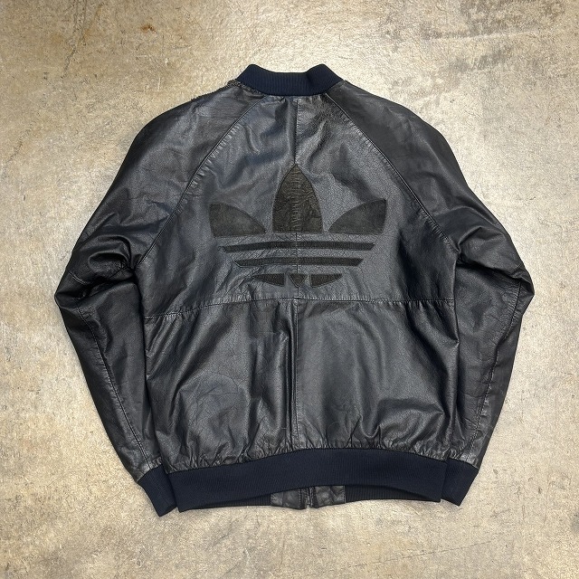 ADIDAS LEATHER TRACK JACKET 1980'S OLD BLACK｜SAFARI
