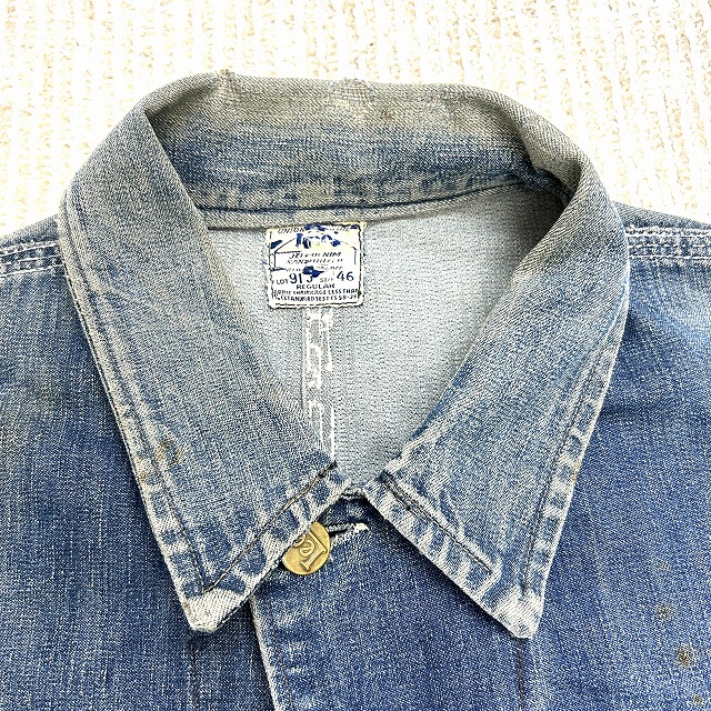 LEE 91-J DENIM COVERALL 40S 「ハウスマーク、ロングLボタン、46