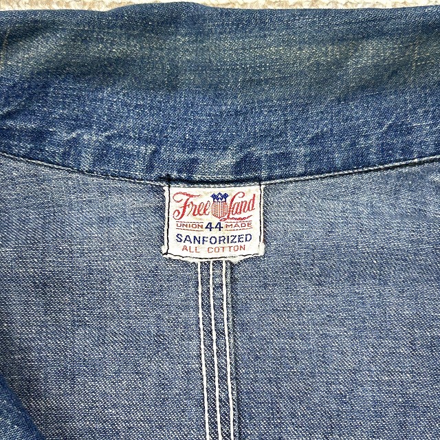 FREE LAND DENIM COVERALL 40S 「4つボタン、社名入りドーナツボタン