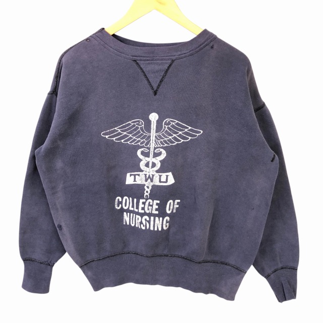 60s ヴィンテージ スウェット　パープル　フェード 90年代 Authentic Pigment スウェットシャツ 刺繍 メンズXL 古着