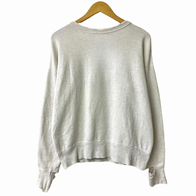 1950'S VINTAGE SWEAT SHIRT 「前V、フロッキープリント