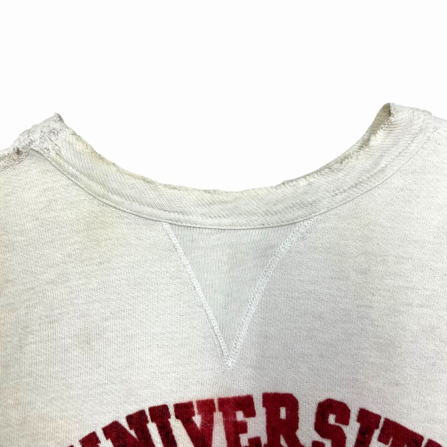 1950'S VINTAGE SWEAT SHIRT 「前V、フロッキープリント