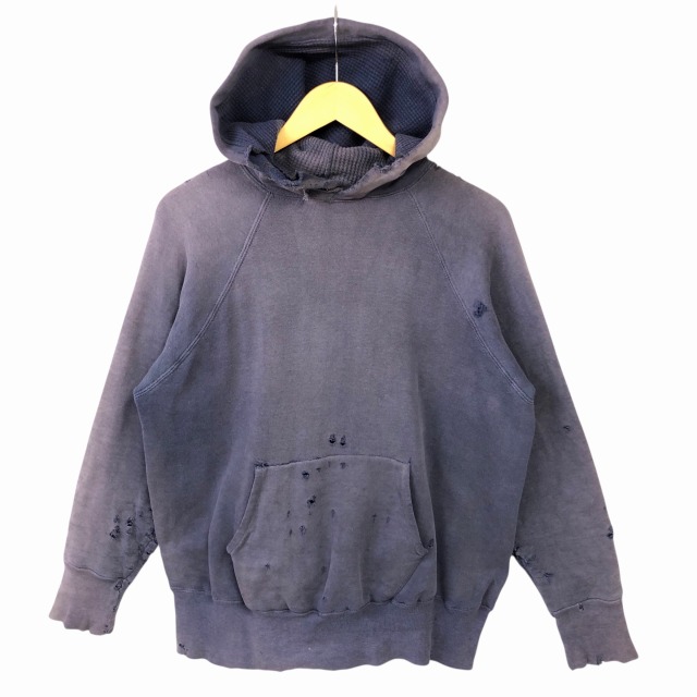 60s usa製　vintage sweat 　ネイビー　ビックサイズ　フェード 1960'S VINTAGE SWEAT SHIRT 「ナス紺フェード、袖リブ2トーン