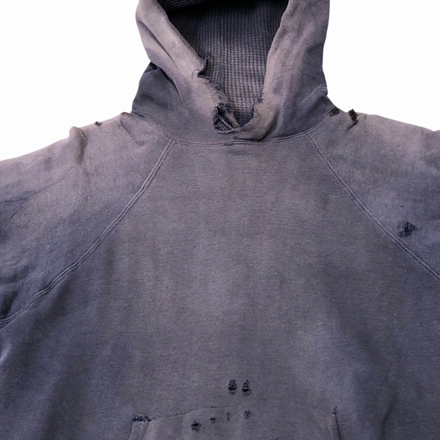 60s usa製　vintage sweat 　ネイビー　ビックサイズ　フェード 1960'S VINTAGE SWEAT SHIRT 「ナス紺フェード、袖リブ2トーン