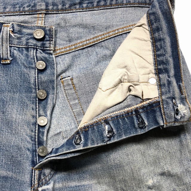 桃吉7530ページ LEVI'S 501 66 SINGLE 「ダメージ、実寸W31 L30」｜SAFARI