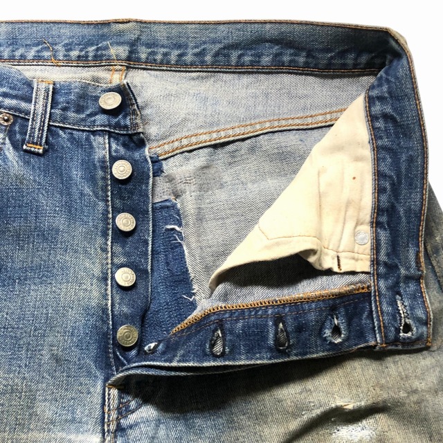 ティーズ ページ46 LEVI'S 501 66 SINGLE 「ダメージ＆リペア、実寸W32.5 L31