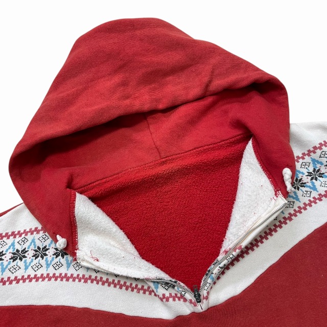 佐藤淡皇!! 1950'S VINTAGE H/Z SWEAT PARKA 「雪柄、レッド」|SAFARI