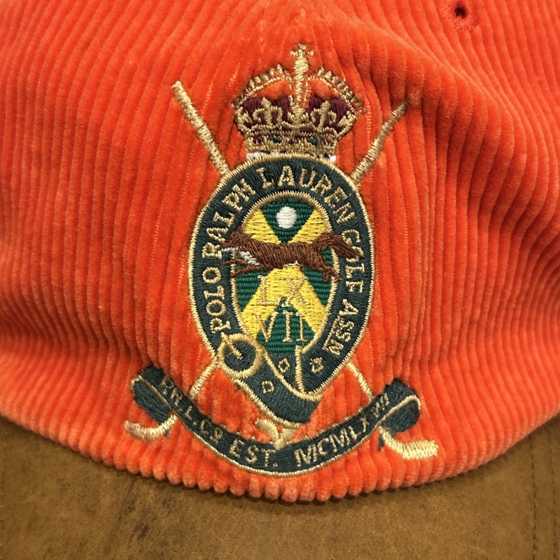 RALPH LAUREN EMBLEM CORDUROY CAP ORANGE｜SAFARI サファリ