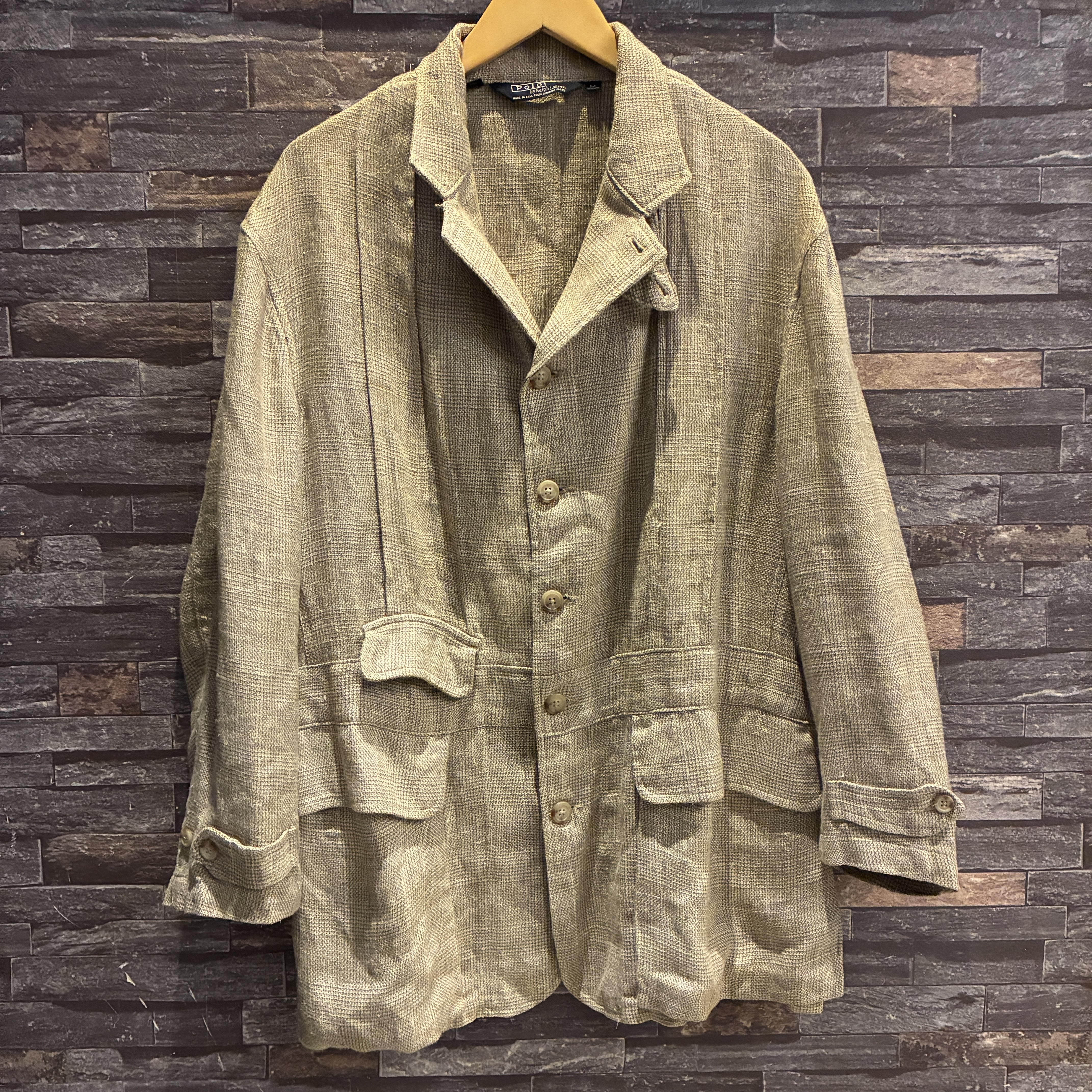 90sヴィンテージTERZO VENTうさぎフェイステーラードジャケットバブリー RALPH LAUREN LINEN SILK NORFORK JACKET 1990'S OLD USA製