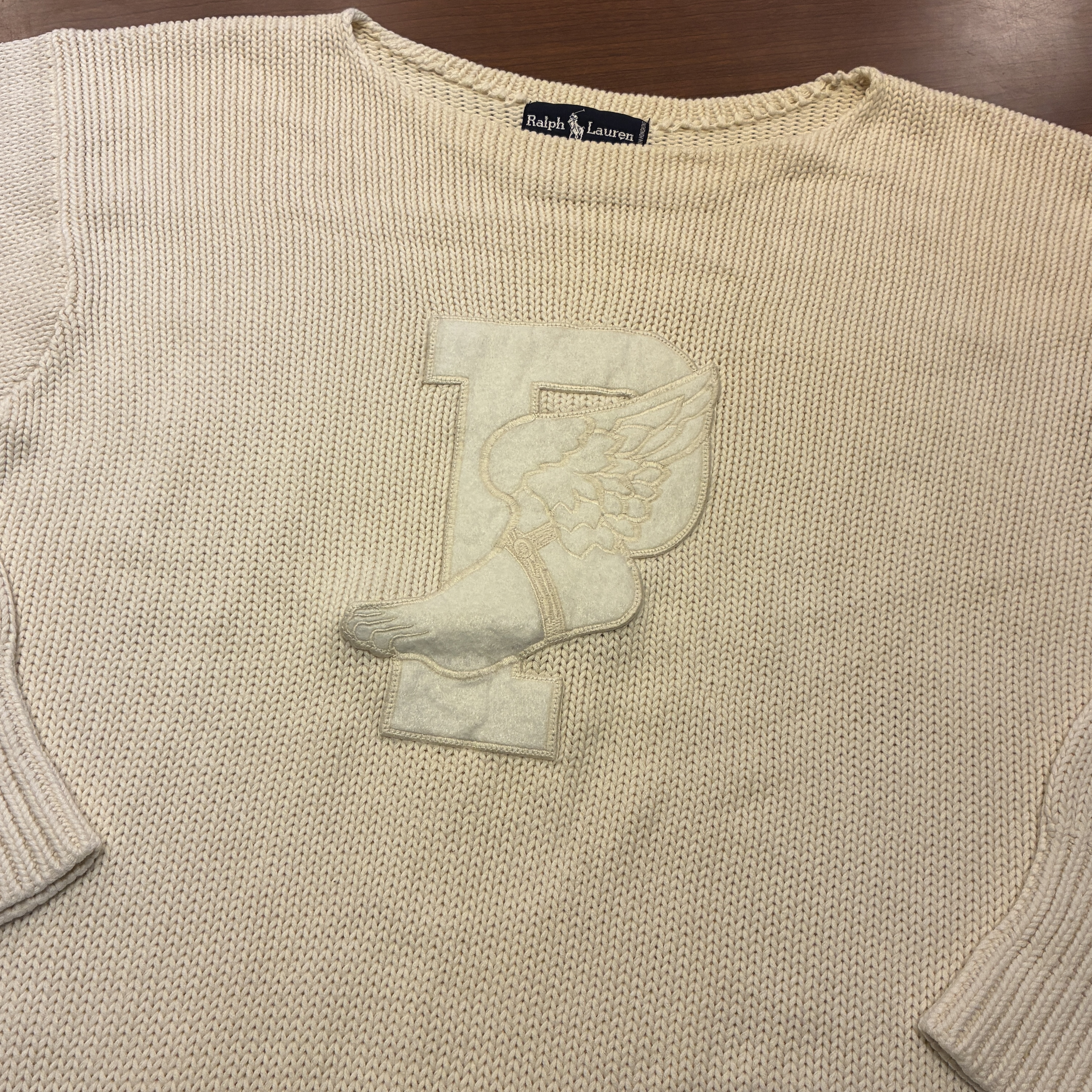RALPH LAUREN P-WING COTTON SWEATER 1990'S OLD W'S SIZE