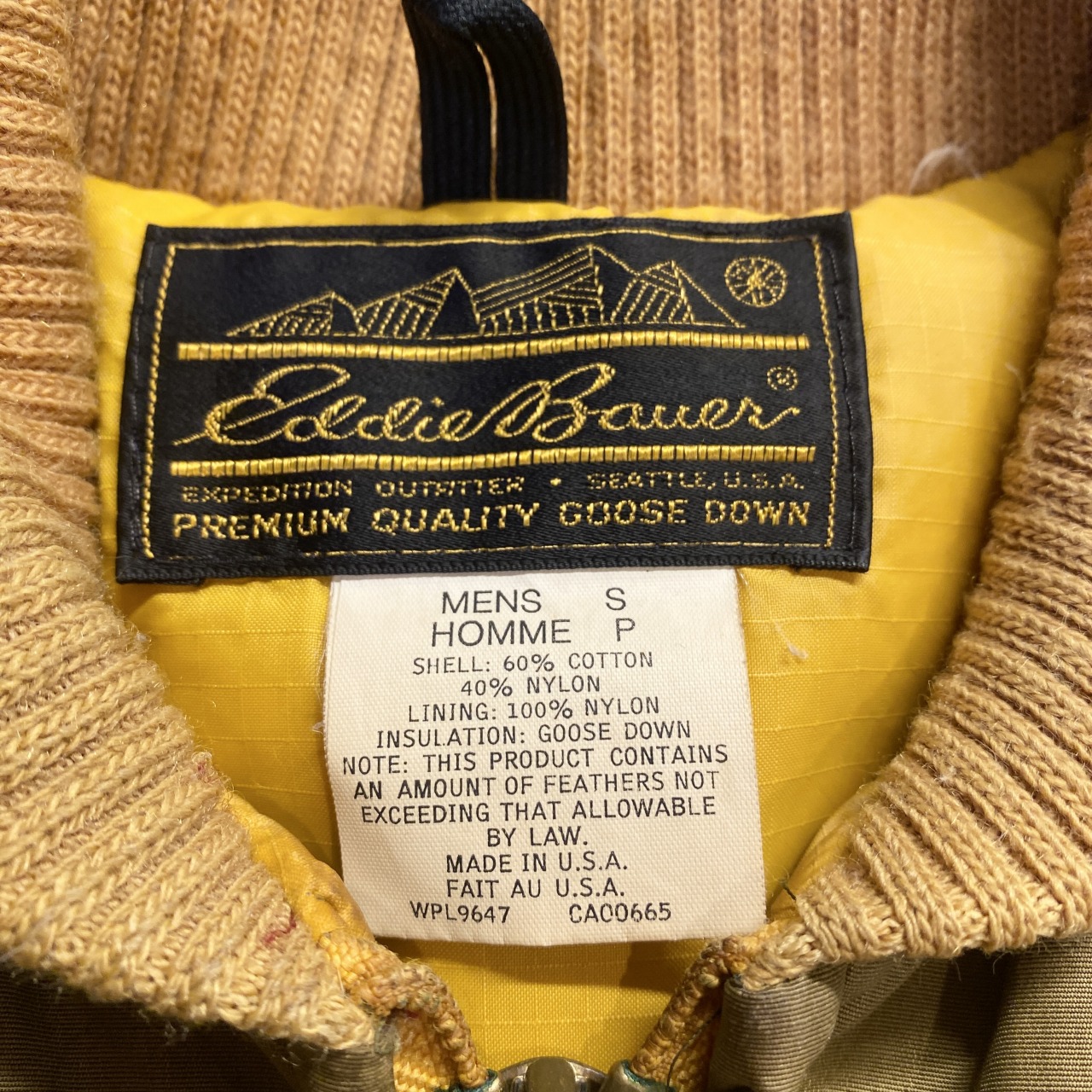 EDDIE BAUER ALLPURPOSE DOWN JACKET 80S 「カーキ、サイズS