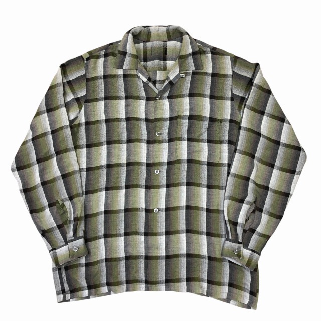 トップス 60's vintage rayon shirt 60s 50s Vintage Rayon Line Shirt Brown M