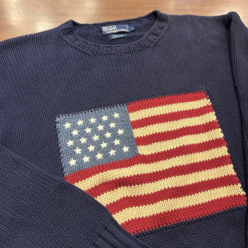 RALPH LAUREN STAR&BARS COTTON SWEATER OLD MODEL｜SAFARI