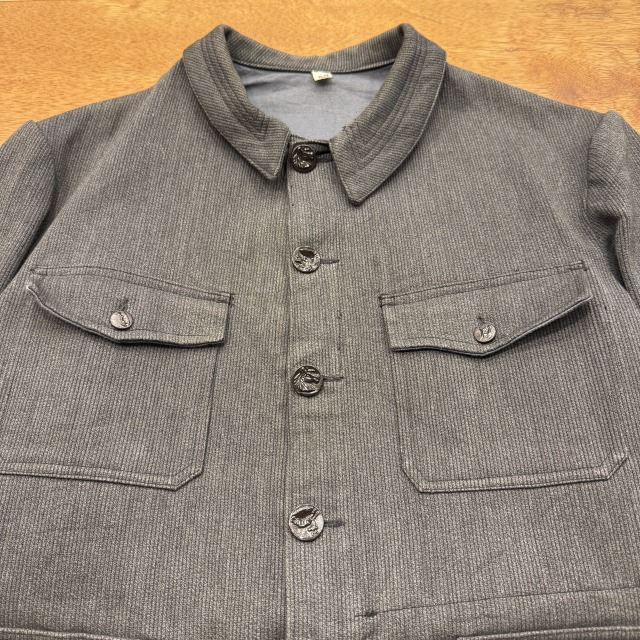 KIDUR GREY PIQUE HUNTING JACKET 1960'S FRENCH VINTAGE 「動物ボタン