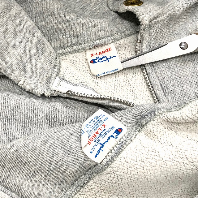 CHAMPION REVERSE WEAVE F/Z PARKA 80S 「レア！タグ2つ、レディースXL 