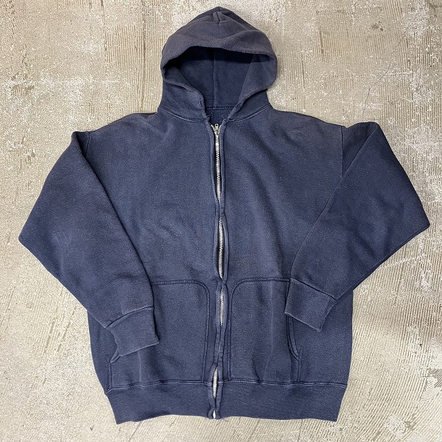 1960S VINTAGE FULL ZIP SWEAT PARKA 「GOOD SIZE ! ! NAVY FADE 