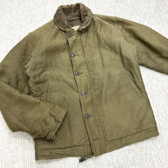 US NAVY N-1 DECK PIQUE JACKET 40S 「ジッパー破損、ピケ素材