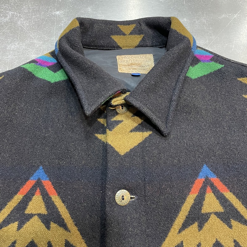 PENDLETON WOOL COAT 70S 「ネイティブ柄、ブラック」｜SAFARI