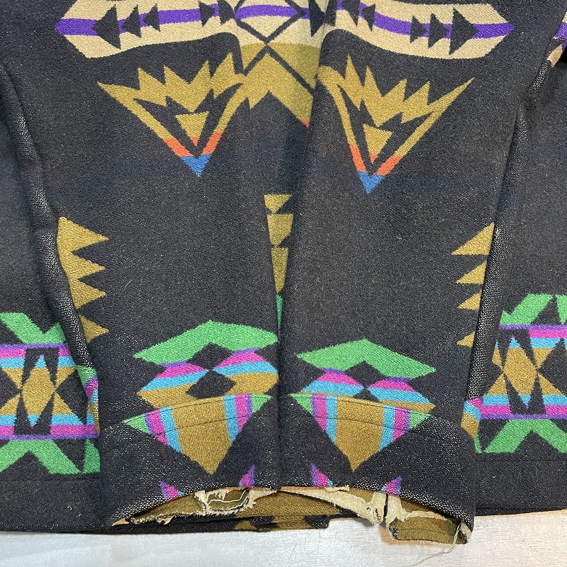 PENDLETON WOOL COAT 70S 「ネイティブ柄、ブラック」｜SAFARI