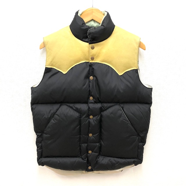 H BAR C DOWN VEST 「KOREA製、黒、レザーヨーク」｜SAFARI サファリ