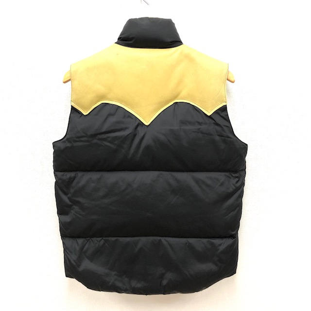 H BAR C DOWN VEST 「KOREA製、黒、レザーヨーク」｜SAFARI サファリ