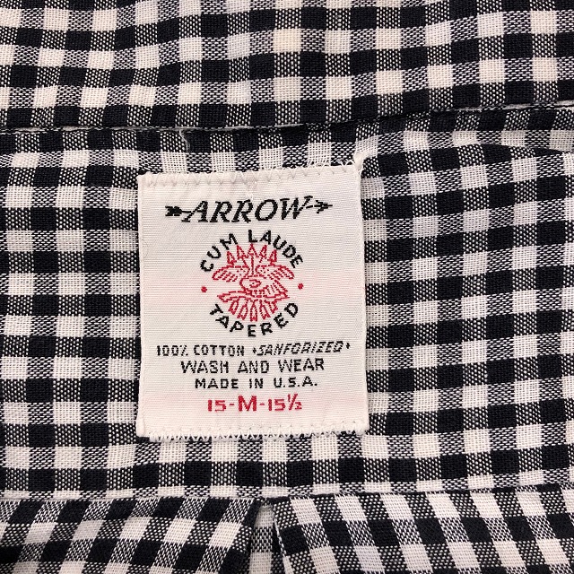 60s ARROW B.D Shirts ギンガムチェック バーガンディー-