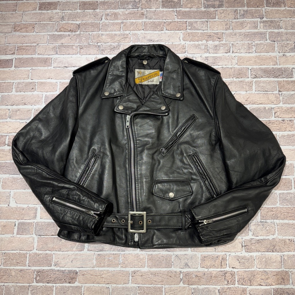 SCHOTT LEATHER DOUBLE RIDERS JACKET 80S-90S 「USA製、サイズ